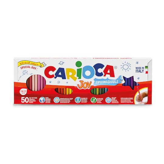 CARIOCA® Joy 2.8mm Fine Tip Felt Tip Washable Pens, 50ct.